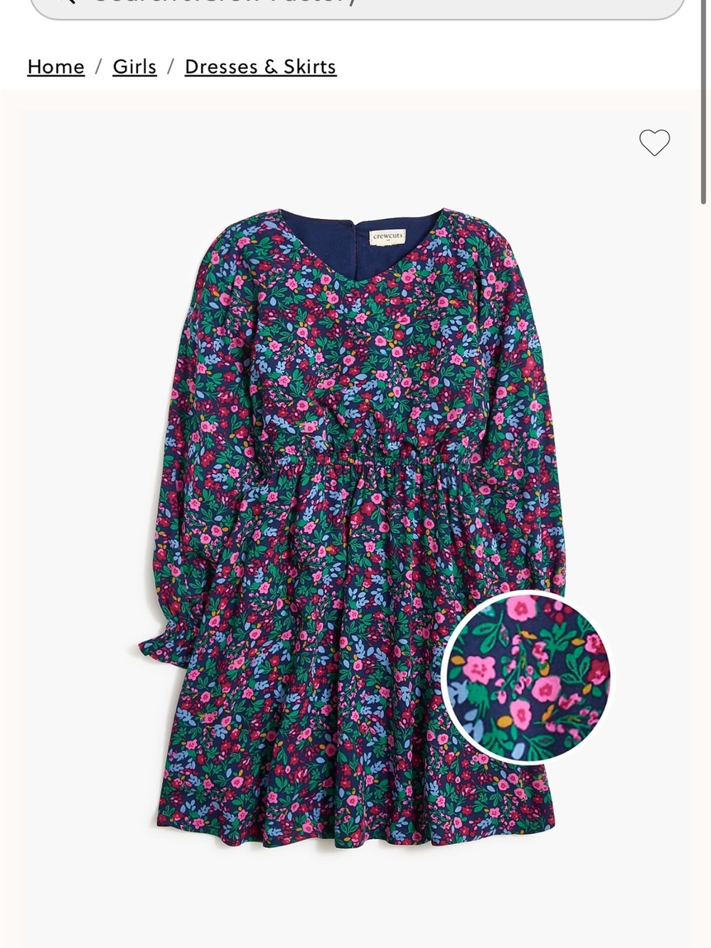 CrewCuts Floral Long Sleeve Dress